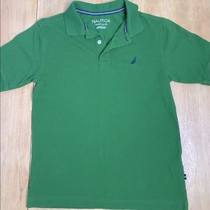 Náutica Boys Green Polo Shirt EUC Size Medium 10-12